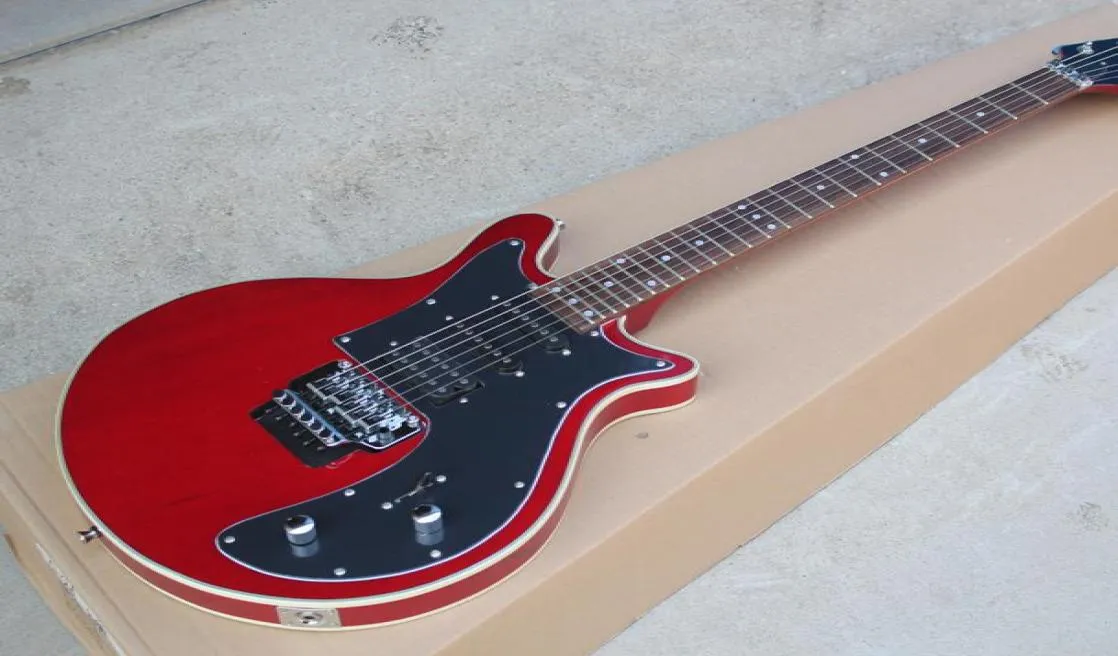 Fabryczne niestandardowe nietypowa gitara elektryczna z czerwoną gitarą z czarnym Pickguardfloyd Rose Chrome Hardwares Guitarra Guitars6594881