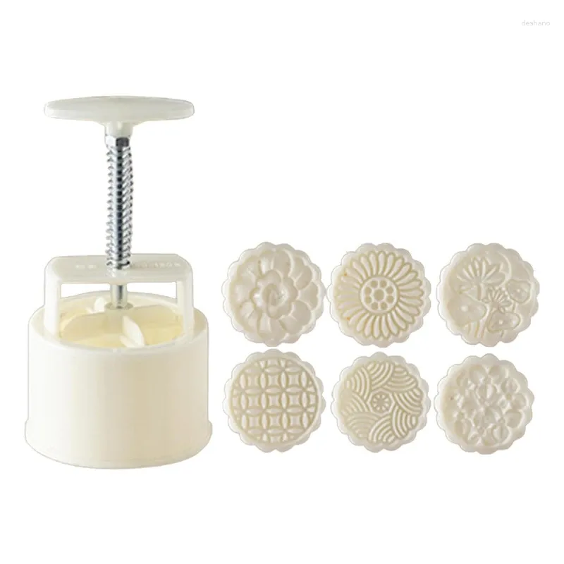Baking Tools Flowers Stamps Round Pastry Moon Cake Mold Thickness Adjustable Durable