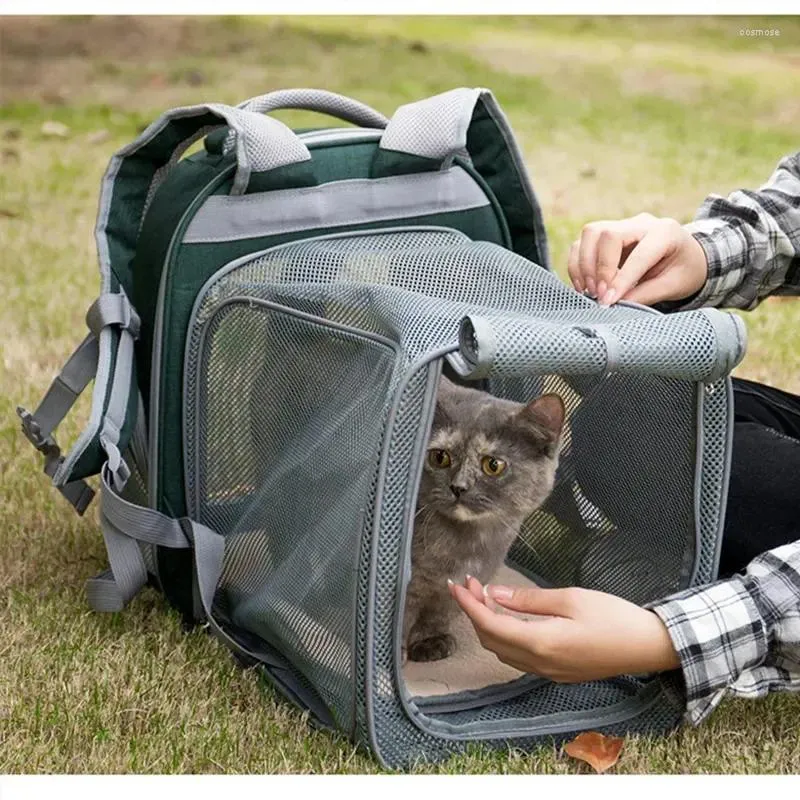 Cat Carriers Outdoor Pet Supplies Space Backpack Carrier Ventilate Transparent Traveling Hiking Carrying Expandable Rucksack