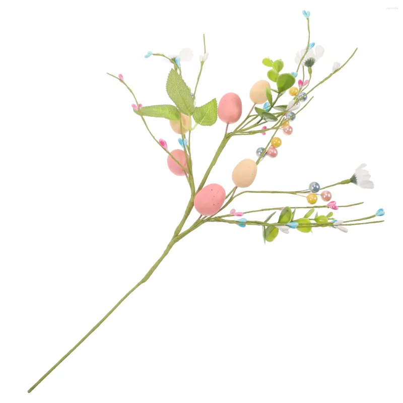 Dekorativa blommor påskägg party ornament hem dekor falska grenar plockar kvist konstgjord bukett
