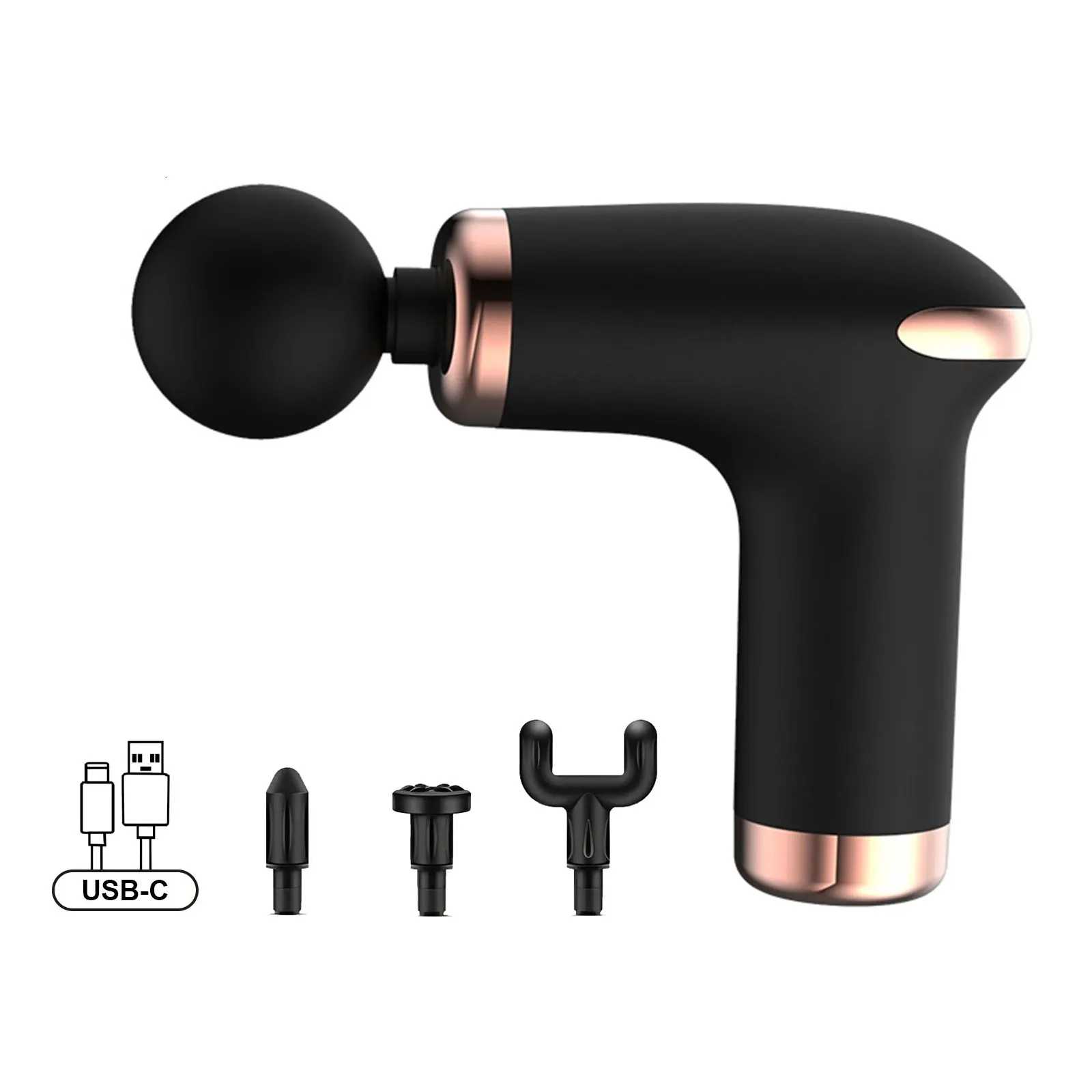 Mini pistolet de massage portable USB, masseur facial pour le corps, le cou, les tissus profonds, la relaxation musculaire, la goutte, le soulagement de la douleur, masseur corporel 240314