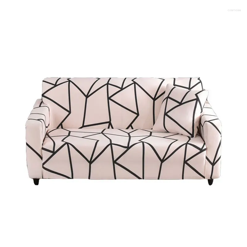 Chair Covers Flowers Print Nordic Luxury Slipcover Line Geometric Fabric Non-slip Sofa Cover Stretch Skin Friendly 1/2/3/4 Seater