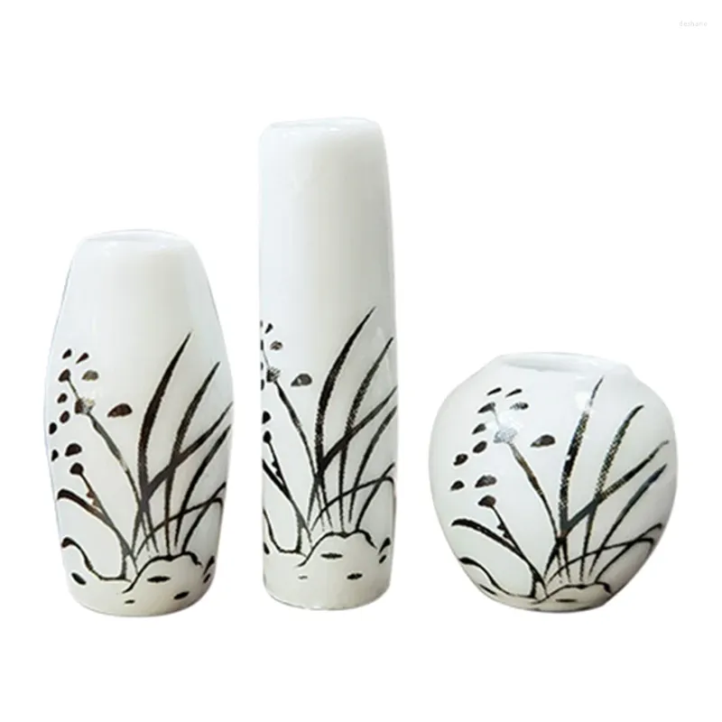 Vase3 PCSジューシーなボウル小さな花瓶ミニポット植物のための装飾的な花の陶器の装飾