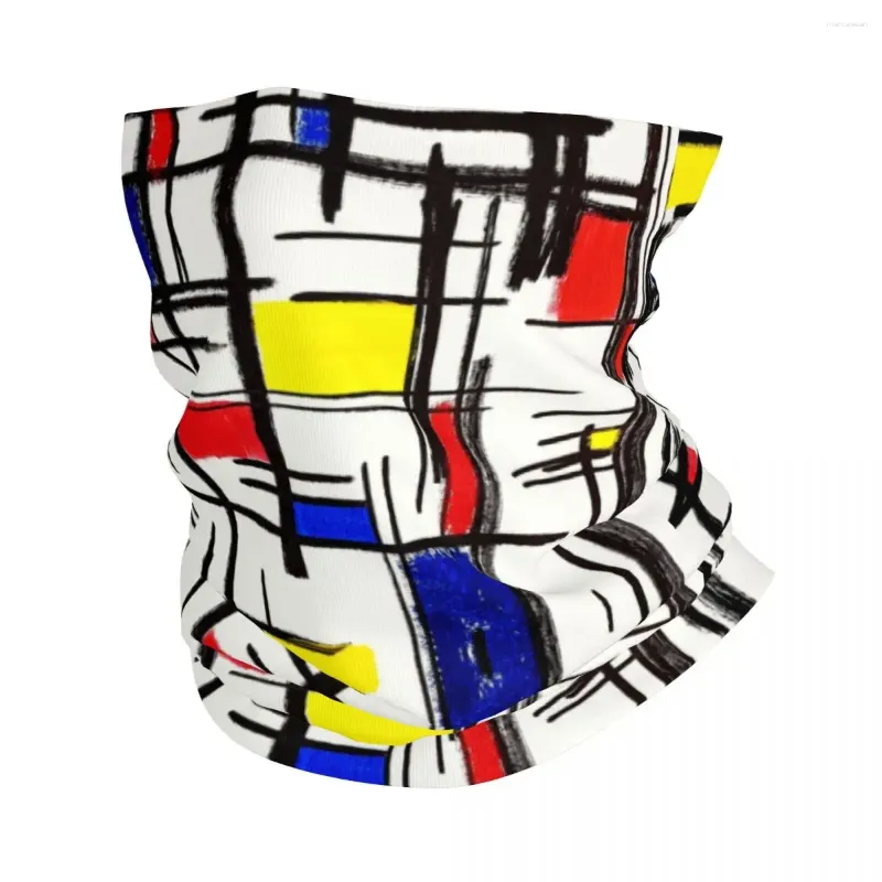 Bandanas Piet Mondrian minimalist de stijl bandana nack varmare kvinnor män vinter vandring skid halsduk gaiter modern konst ansiktsskydd