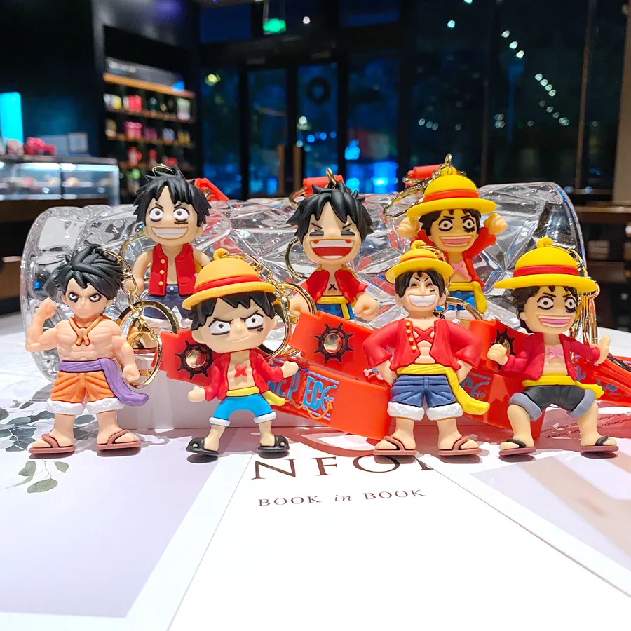 Leuke Piraat Serie Pop Sleutelhanger Hangers Anime Autosleutel Ring Cartoon Pop Rugzak Hanger Speelgoed Cadeau