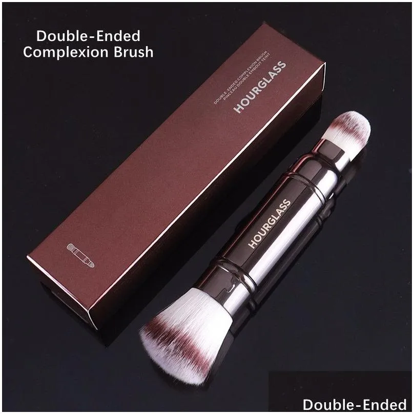 Pinceaux de maquillage Sablier Visage Grande Poudre B Fondation Contour Highlight Correcteur Mélange Finition Rétractable Kabuki Cosmétiques BL Dheke