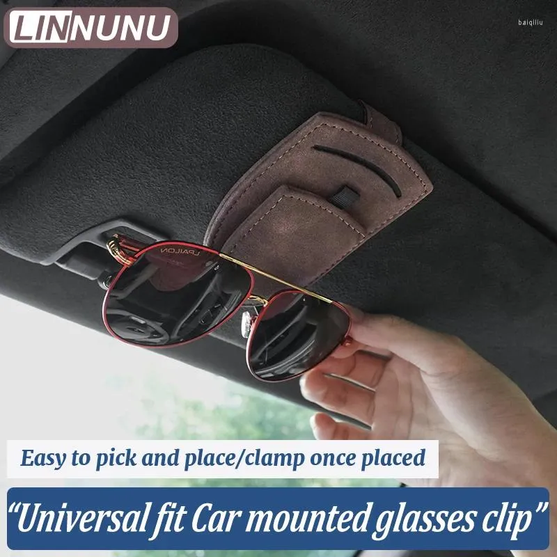 インテリアアクセサリーLinnunu Car Glasses Clip Automobiles Sun Visor Sunglasses Cardticket Holder Caseclips UniversalAccessories