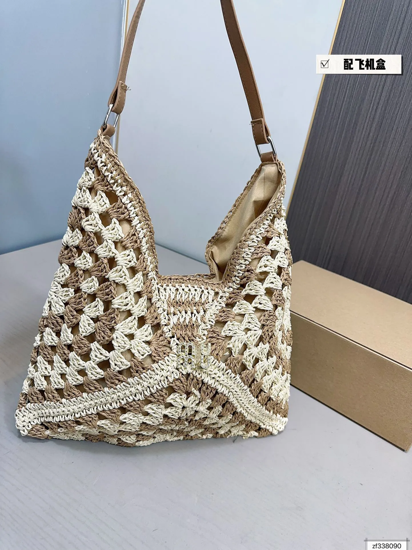 Artistic Lafite woven shopping bag High-end atmosphere lazy breeze leisure beach Tote bag Large capacity shoulder bag Underarm bag a22