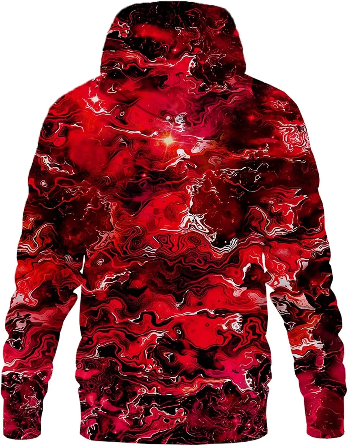 3D Printed Red Line Texture Hoodie Men's Women's Pullover Sweatshirt