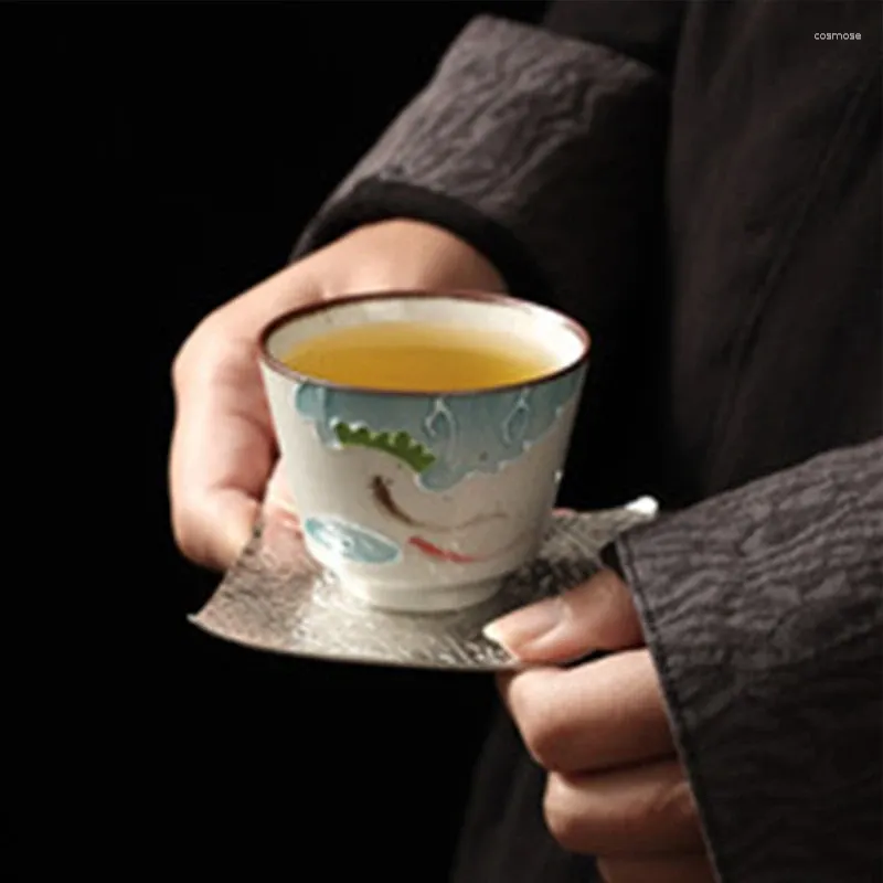 Tassen Untertassen 1 stücke Relief Kreative Keramik Tee Tasse Porzellan Nachmittag Teetasse Espresso Chinesischen Stil Schüssel Keramik Kaffee