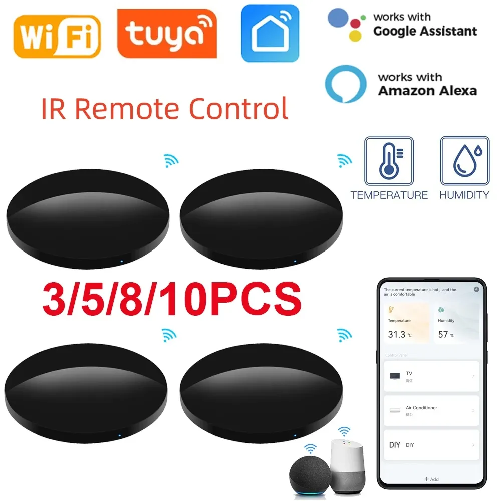 التحكم في Tuya WiFi Smart IR Universal Remote Control مع DVD DVD DVD يعمل مع Alexa Google Home Yandex Alice