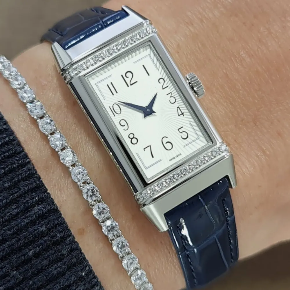 Watch pour hommes JLC Femmes d'origine Reverso One Monoface Designer montre une montre de luxe de haute qualité avec boîte Montre de Luxe Dhgate Nouveau