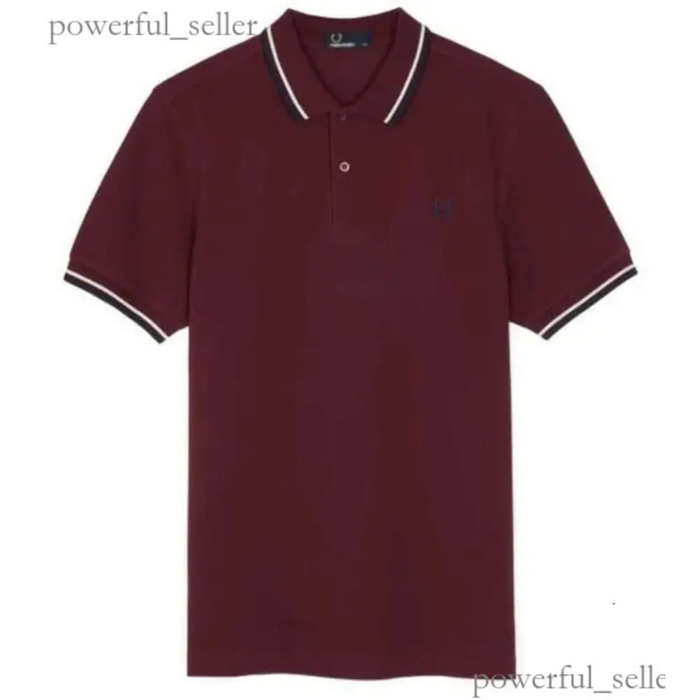 Polo skjorta ny designer affärs t-shirt Fred Perry 2023 mode lyx klassisk sommar bomull örat av vete kort ärmmar och kvinnor halvmåne broderi 992