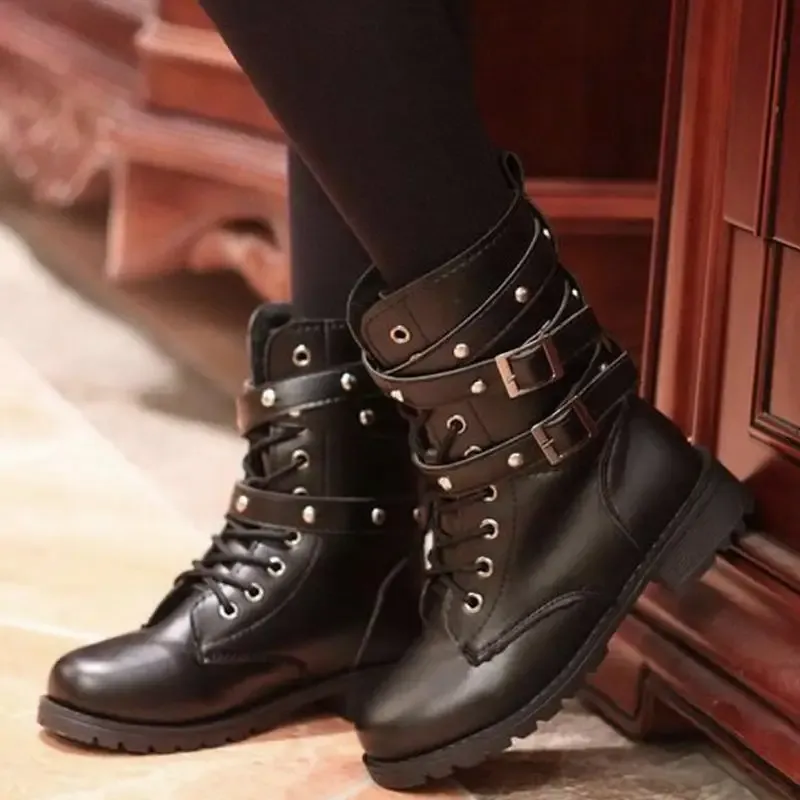 Boots 2020 New Women Women Womens Womens High Boots Flat Colen Snow Dance Lace Up Canvas Long Boots Zapatos de Mujer Botas