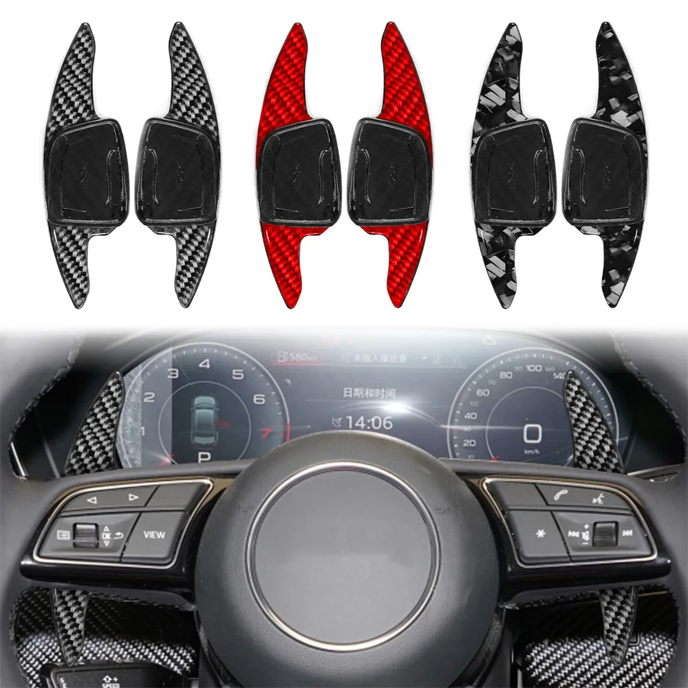 For Audi Carbon Fiber+ABS Steering Wheel Shift Paddle Center Control Modified Accessories Auto Parts For AUDI A3/A4L/A5/A6L/A7/Q3/Q5L/A8/S4