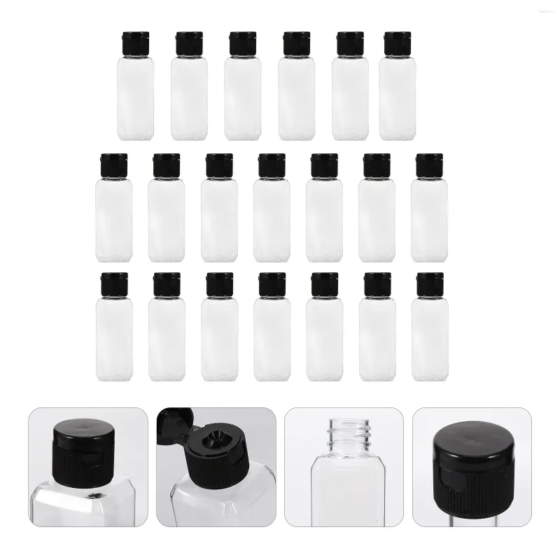 Botellas de almacenamiento 20 PCS 5 ml Botella de alcohol Spray Jabón Contenedor de viaje Contenedores recargables vacíos Paquete de plástico