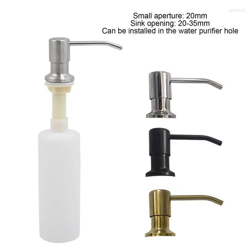 Dispensador de sabão líquido detergente cozinha 300ml aço inoxidável pia dispensadores gadget para casa banheiro t21c