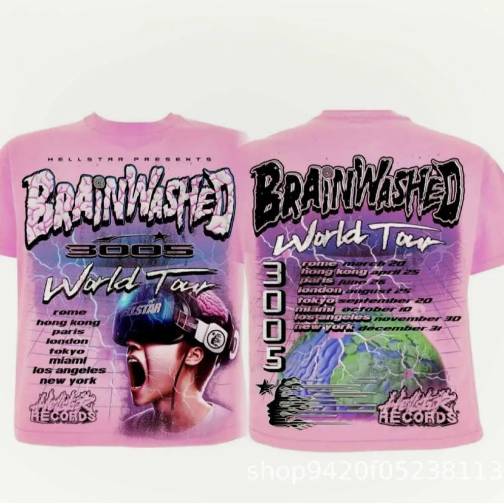 T-shirt a maniche corte con stampa grande Ellstar Hell Star World Tour 2024 Primavera/Estate Batchj6m3q2ugYECV