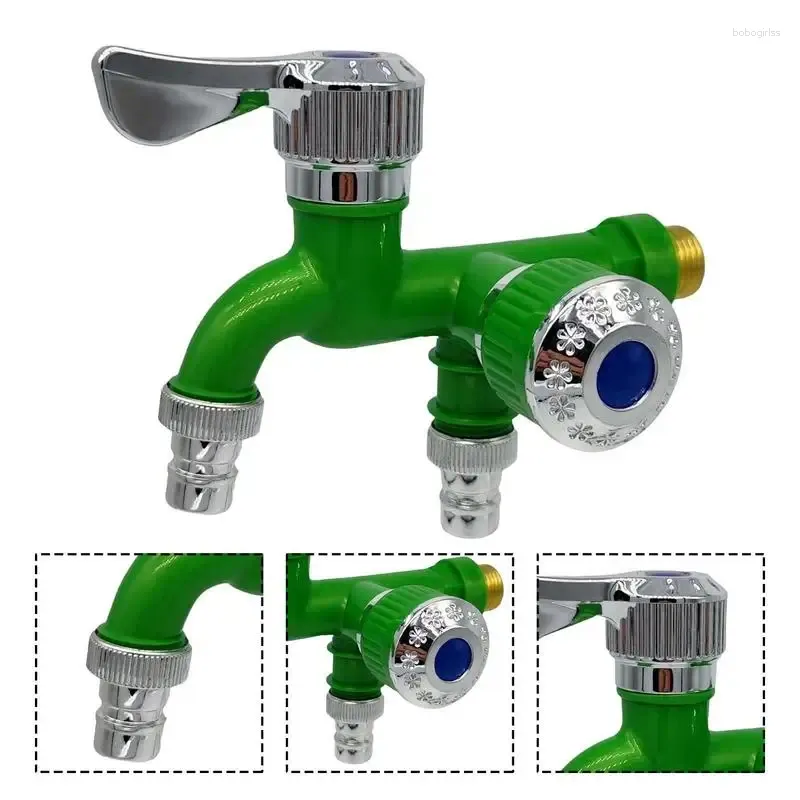 Bathroom Sink Faucets Double Outlet Faucet Industrial And Home Irrigation Zinc Alloy Garden Washer Mop Pool Tap Outdoor Basin Diverter