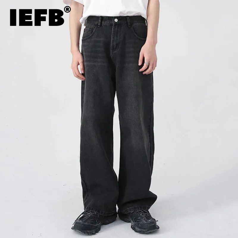 IEFB – jean de personnalité coréenne pour hommes, pantalon droit à jambes larges, mode automne-hiver Vintage, 9A5577 2023, 240319