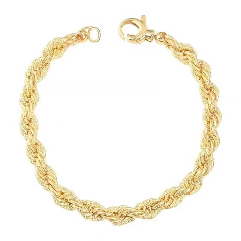 Chain VOJEFEN Bracelet Mens 18K True Gold Luxury Brand High Quality Jewelry New Rope Chain 4MM Womens Charm Bracelet Q240401