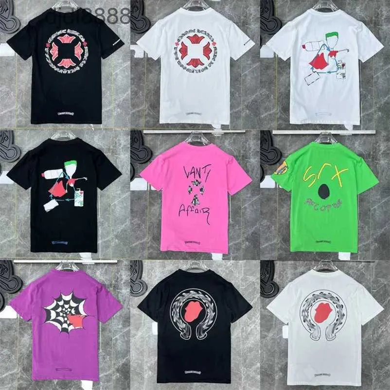 Роскошная модная мужская футболка Ch Brand Chromees Топы Дизайнерские женские футболки с надписью на санскрите Пара Толстовка Подкова Цветочное сердце 2jwy 87425