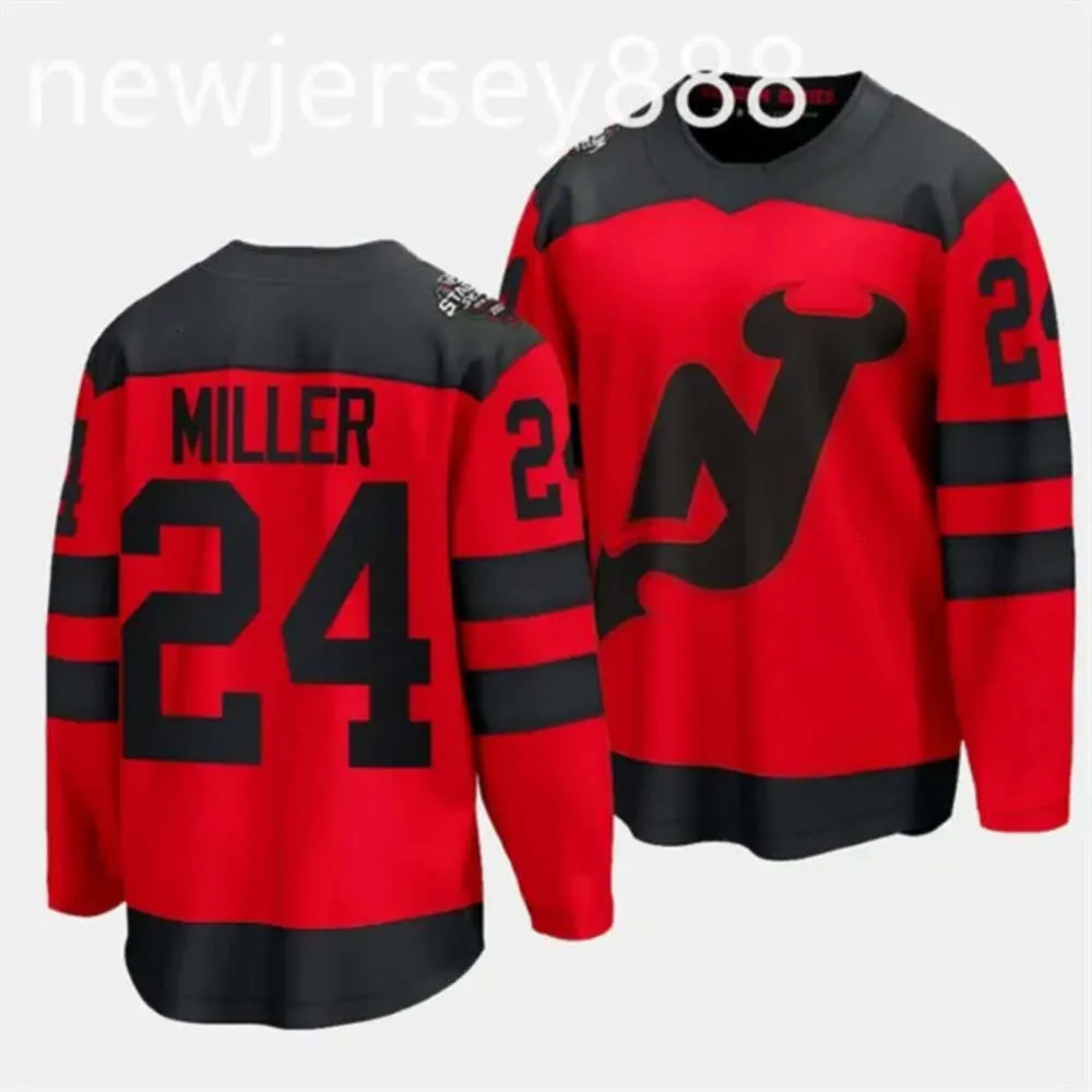 Dames Nieuwe''jersey''devils''men Jeugd Jack Nico Hischier Luke Hughes Jesper Bratt Dawson Mercer Stadium Series Rode Hockey Jersey