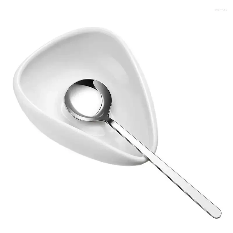 Tea Scoops Coffee Bean Ceramic Scoop With Stainless Spoon Separator Vessel Set Tools Powder Dosing Bowl For Accessory