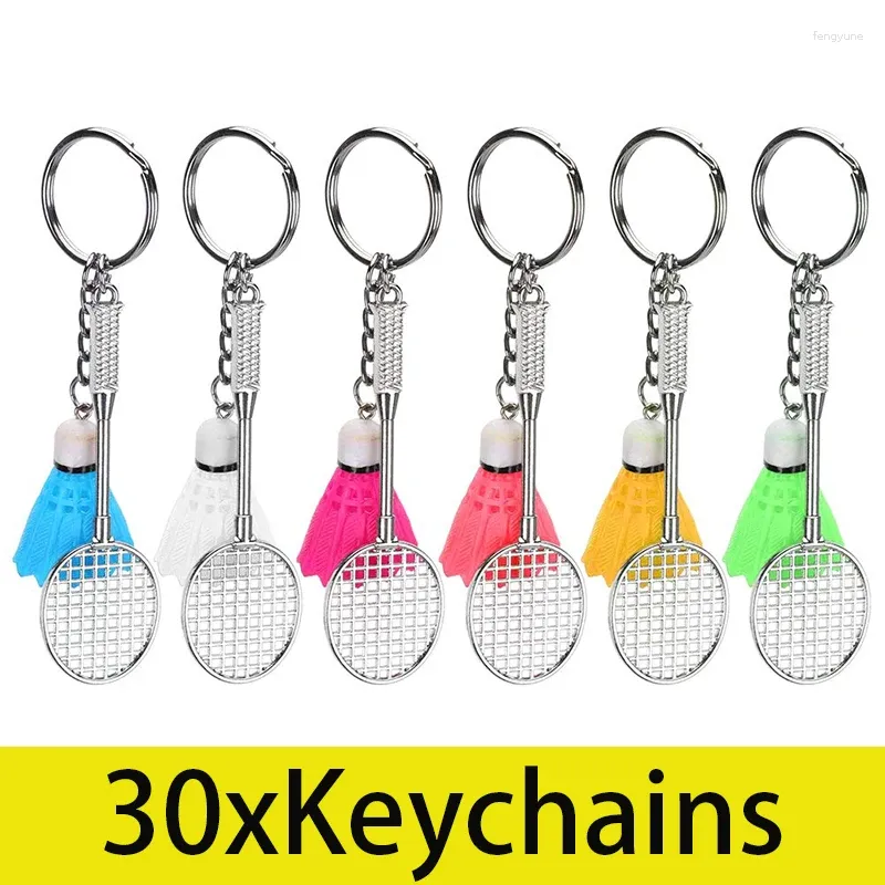 Porte-clés 30pcs mini balle de tennis porte-clés 6 couleurs sport porte-clés pendentif décoration pour les amoureux