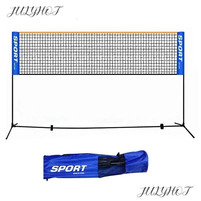 Bollar Portable Folding Standard Professional Badminton Net Inomhus utomhus sportvolleyboll Tennis Training Square Y240318 Drop Delive Otqte