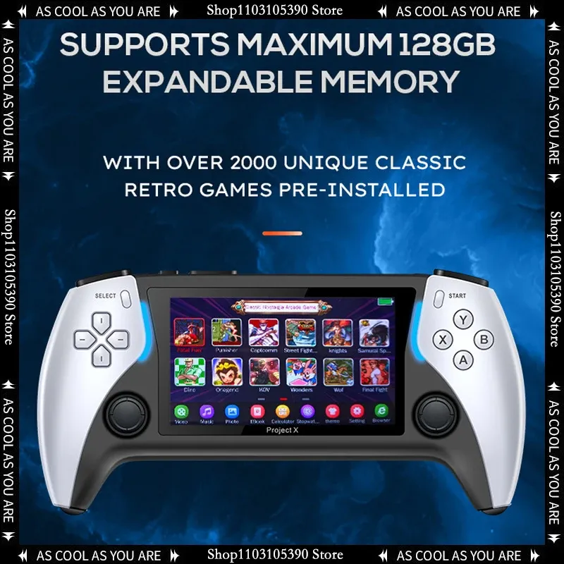Joueurs 2023 Nouveau projet X Console de jeu portable PS5 Arcade HighDefinition avec double joueur et double contrôleur Support Christmas Gift