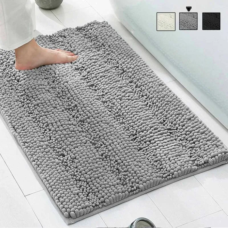 Tapis de bain de luxe, décoration de salle de bain, Super absorbant l'eau, doux en microfibre Chenille, pour douche, offre de bienvenue