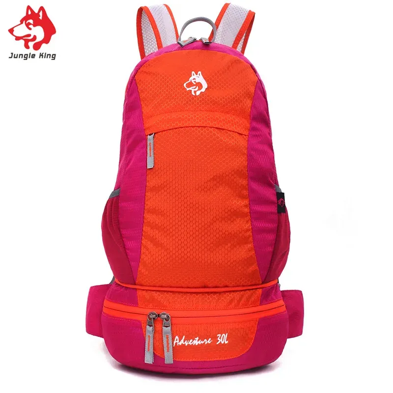 Väskor Jungle King Outdoor Camping 30L stor kapacitet Multifunktion Vattentät sportberättnad Ryggsäckfickor Combo fällbar