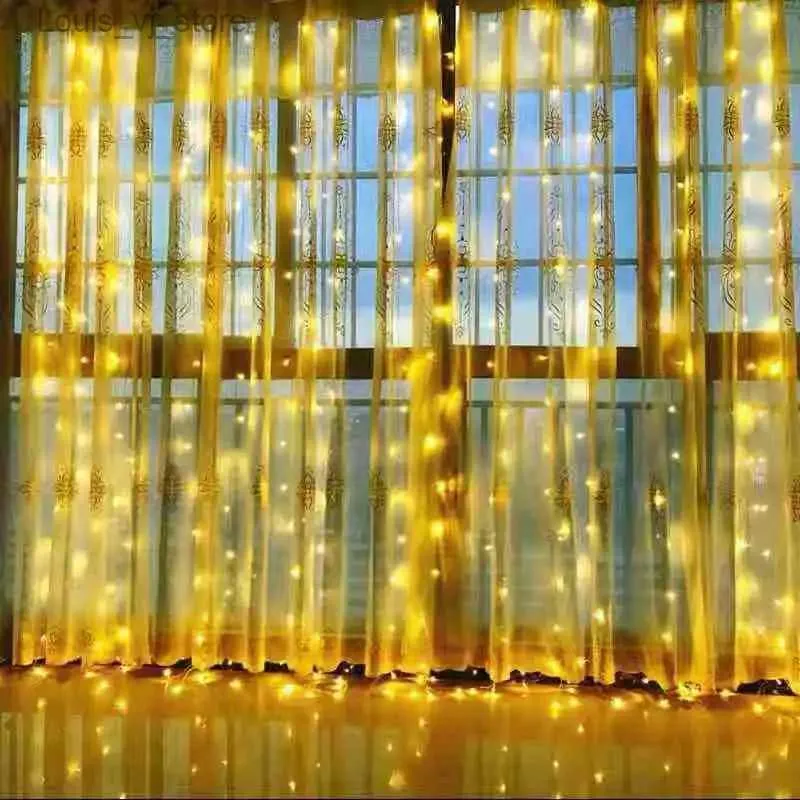 LED Strings Christmas fairy lights garland curtain string Remote control included Home decoration bedroom window Holiday lighting YQ240401