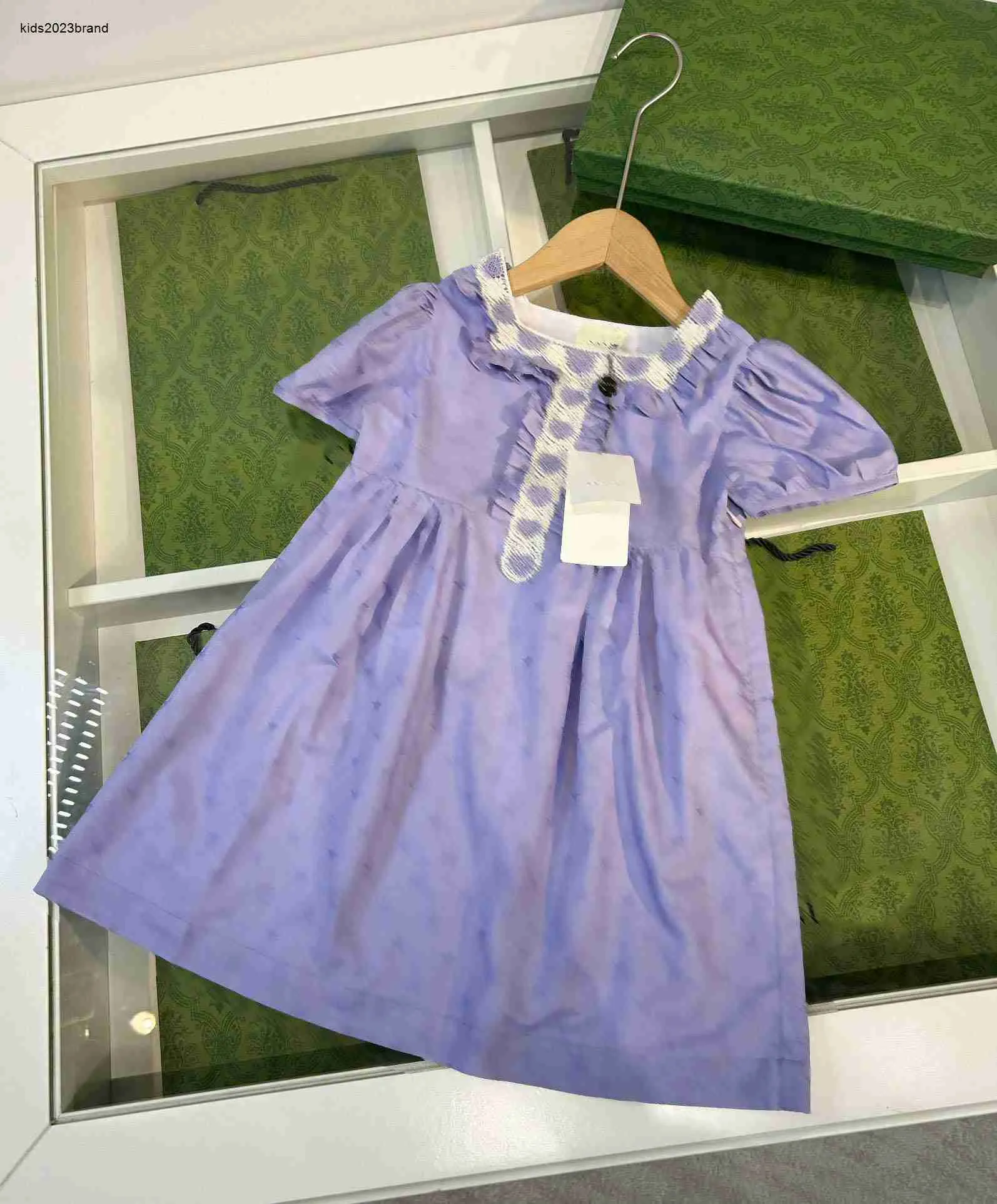 Nouvelles filles robes dentelle creuse conception enfant robe de soirée bébé jupe taille 110-150 CM enfants vêtements de marque robe de princesse 24Mar