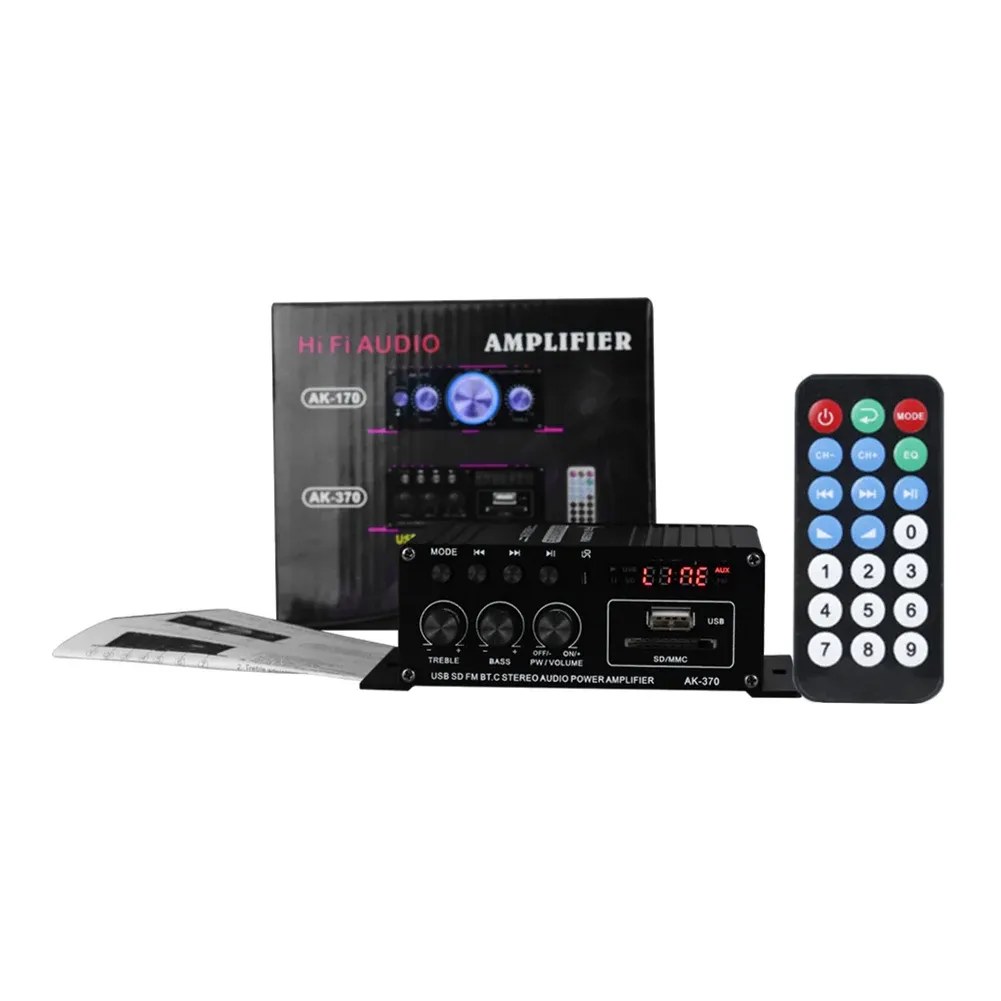 Förstärkare HIFI Bluetooth -förstärkare AK370/AK170 Mini Digital Audio Power Amplifier Karaoke Home Theater Amplifier USB/SD AUX Input