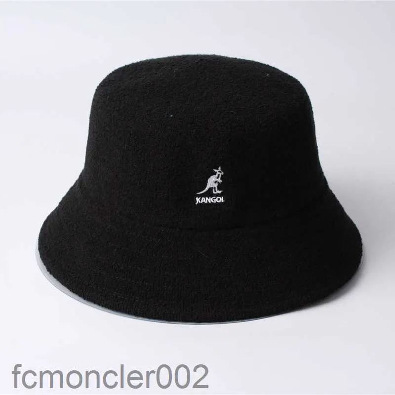 Kangol Bucket Hat Женские Большие Ведра Корейский Рыбак Мужская Мода Повседневная Коллекция Плоские Купола Шапочки От Солнца Различные Размеры Черный Лето C085