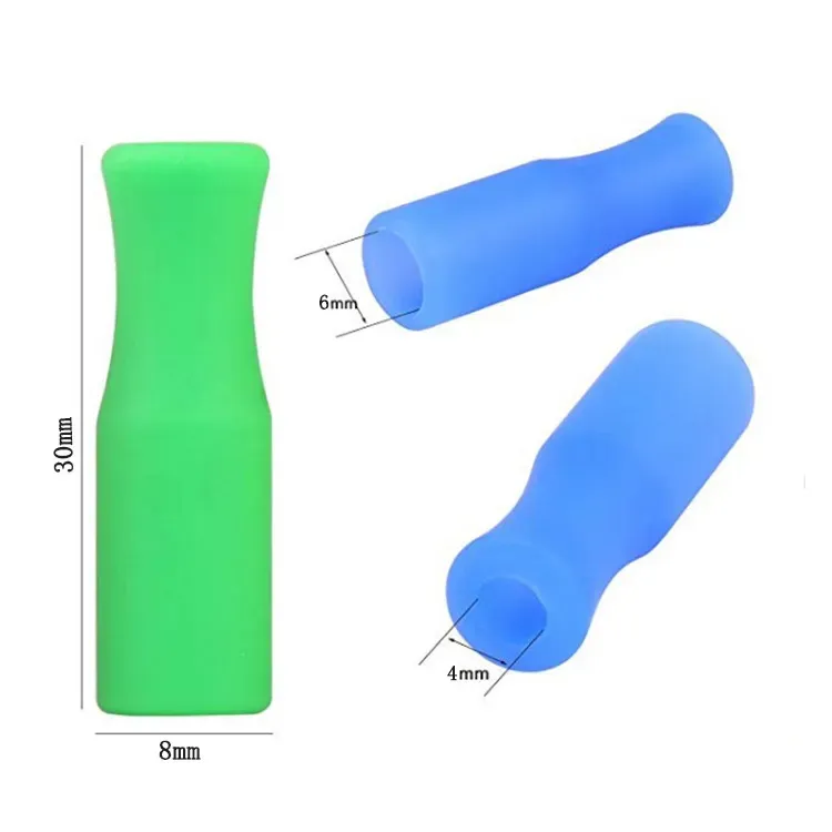 Reusable Silicone Straw Stips for 6mm Stainless Steel Drinking Straws Stock Food Grade Silicone Straw Tips Wholesale