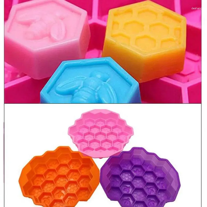 Baking Tools Honey Comb Mold Silicone Cake Pan Bees Soap Mould 19 Cell Beeswax Ice Jelly DIY Bakeware Decoration