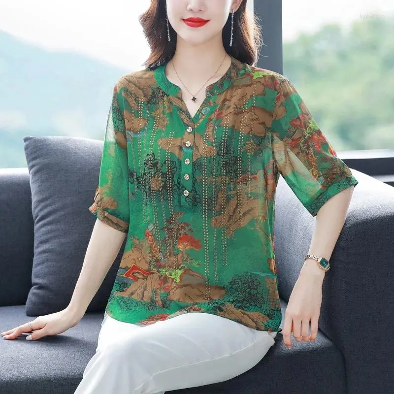 Женские блузки Hebon Blouse Блузя большого размера кубические китайские летние летние рукавы в китайском языке Cara.