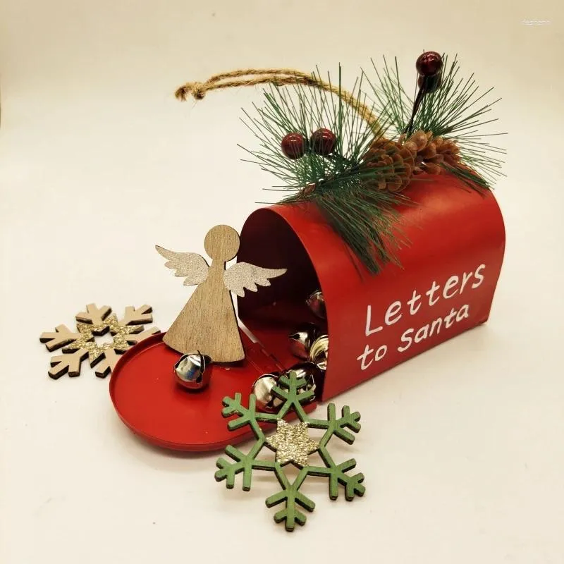 Party Decoration Christmas Creative Metal Mailbox Tree Letters to Santa Xmas Pendant Iron Ornaments Presents