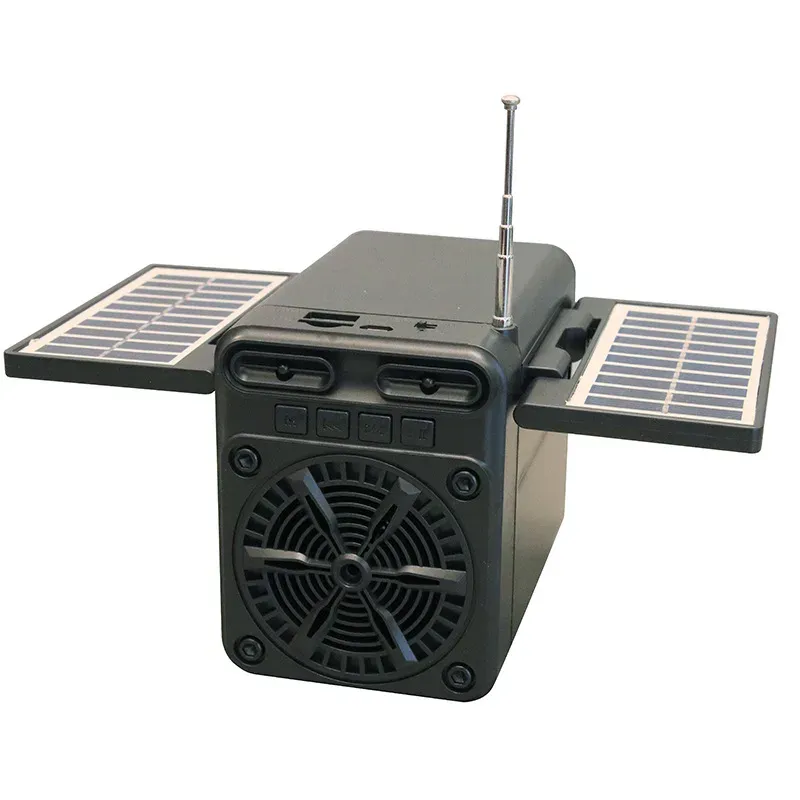 Speakers Solar Panel Emergency Charging Battery FM Radio With Plugin Card Charging Portable Bluetooth speaker