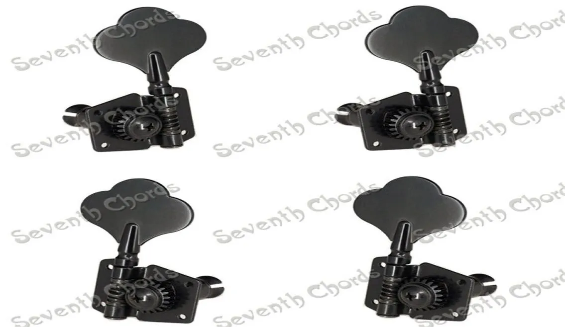 A SET 4 PCS Black Open Gear Bass String Tuners Tuning Pinns Keys Machine Heads for Electric Bass Guitar5570482