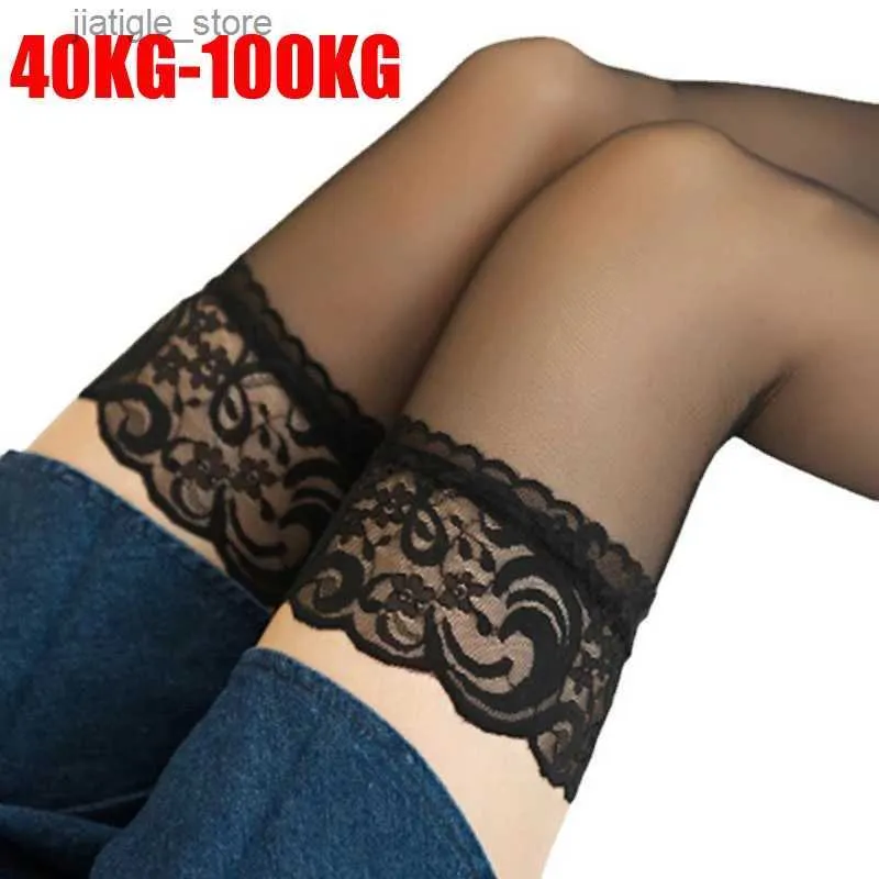 Meias sexy sexy grossas altas meias mulheres meia -calça meias de renda de roupas íntimas transparentes lolita garotas meias jk estilo japonês y240401