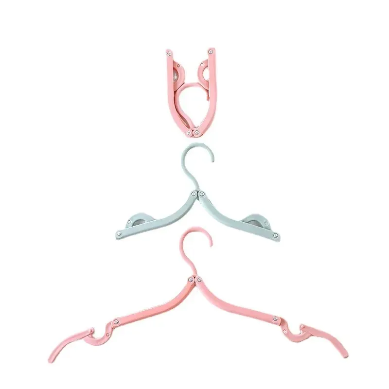 new 2024 Multi-functional Plastic Clothes Hanger Travel Space Saving Foldable Hanger Creative Clothes Rack Children Baby Hanger1. for