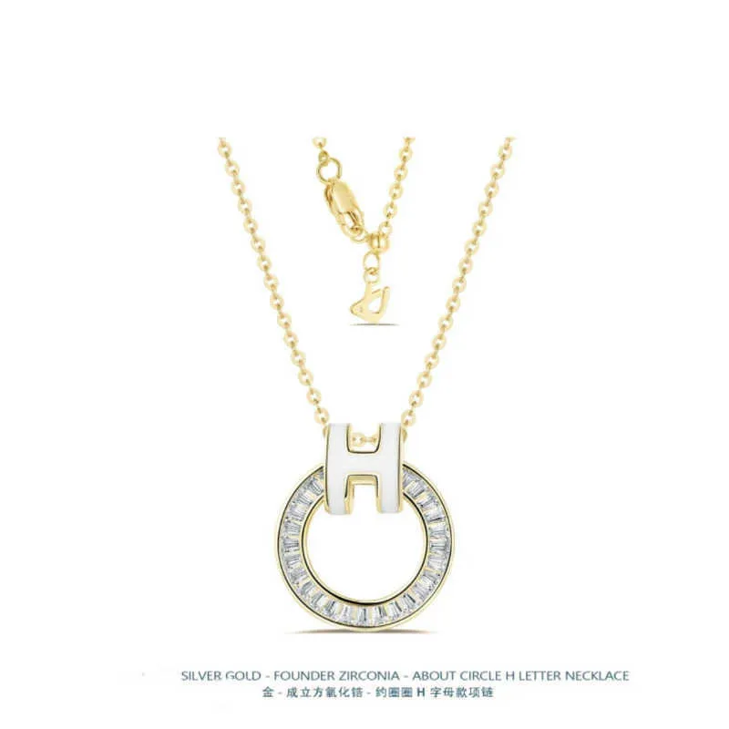 Collier à boucle de cheval de haute qualité, cochon de célébrité d'internet, avec le même collier en diamant complet pour femme avec logo