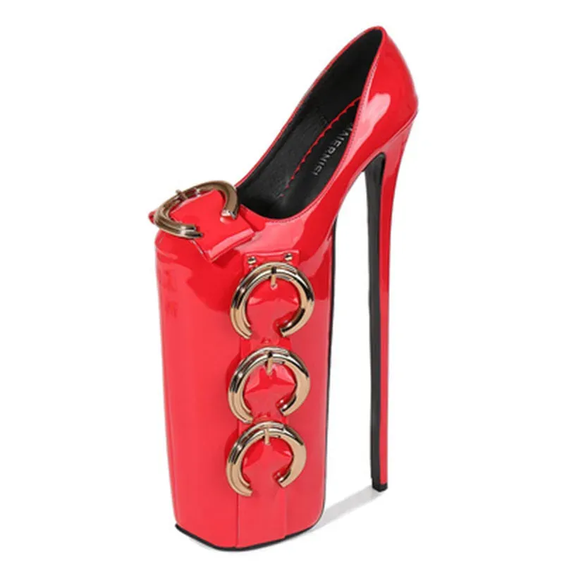 Pumps Metal red tarp highheeled shoes pole dancing nightclub lady's shoes party large women's fashion single shoes