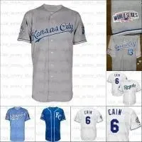 baseball Retro Baseball jersey 2014 and2015 Kansas jerseys # 6 Lorenzo Cain #35 Eric Hosmer #13 PEREZ #4 Alex Gordon #40 Herrera