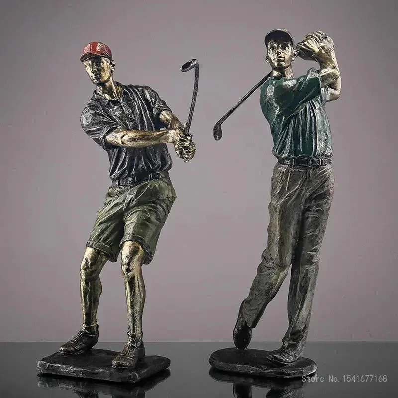 Nordic Simple Golf Sports Figure Sculpture Résine Crafts Creative Home Living Room Study et Ornements décoratifs de bureau 1PC 240318