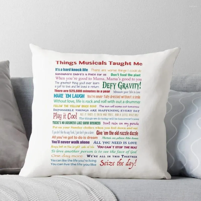 Pillow Things Musicals Taught Me Throw Cover For Sofa Autumn Decoration Embroidered